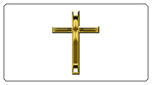 DSC700 510 GD WT Gold Single Cross White Background